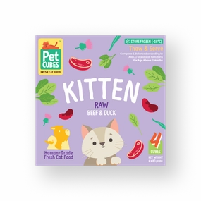 *FROZEN* PetCubes Kitten Raw Beef & Duck 320g