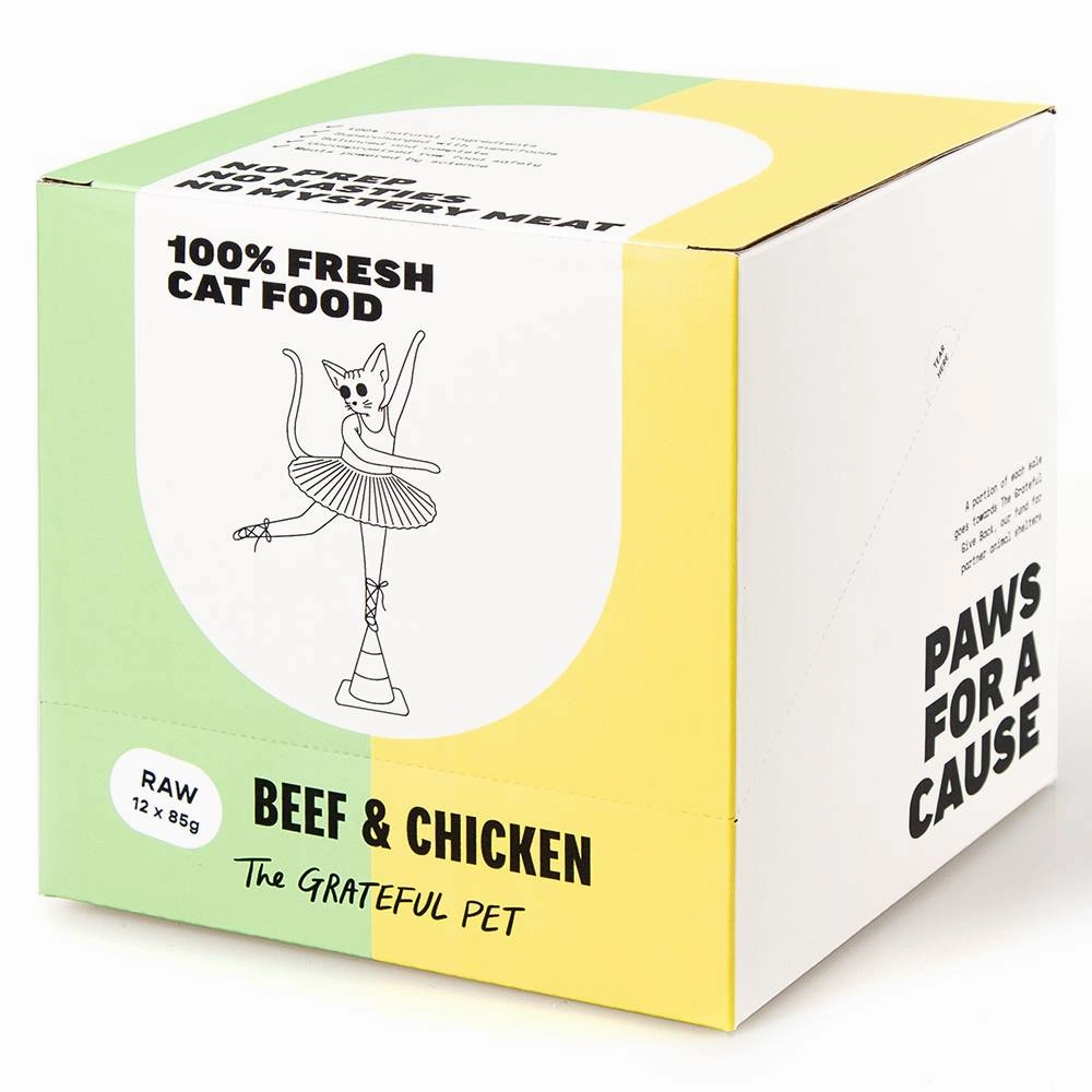 *FROZEN* The Grateful Pet Cat Raw Beef & Chicken 1.02kg (85g x 12)