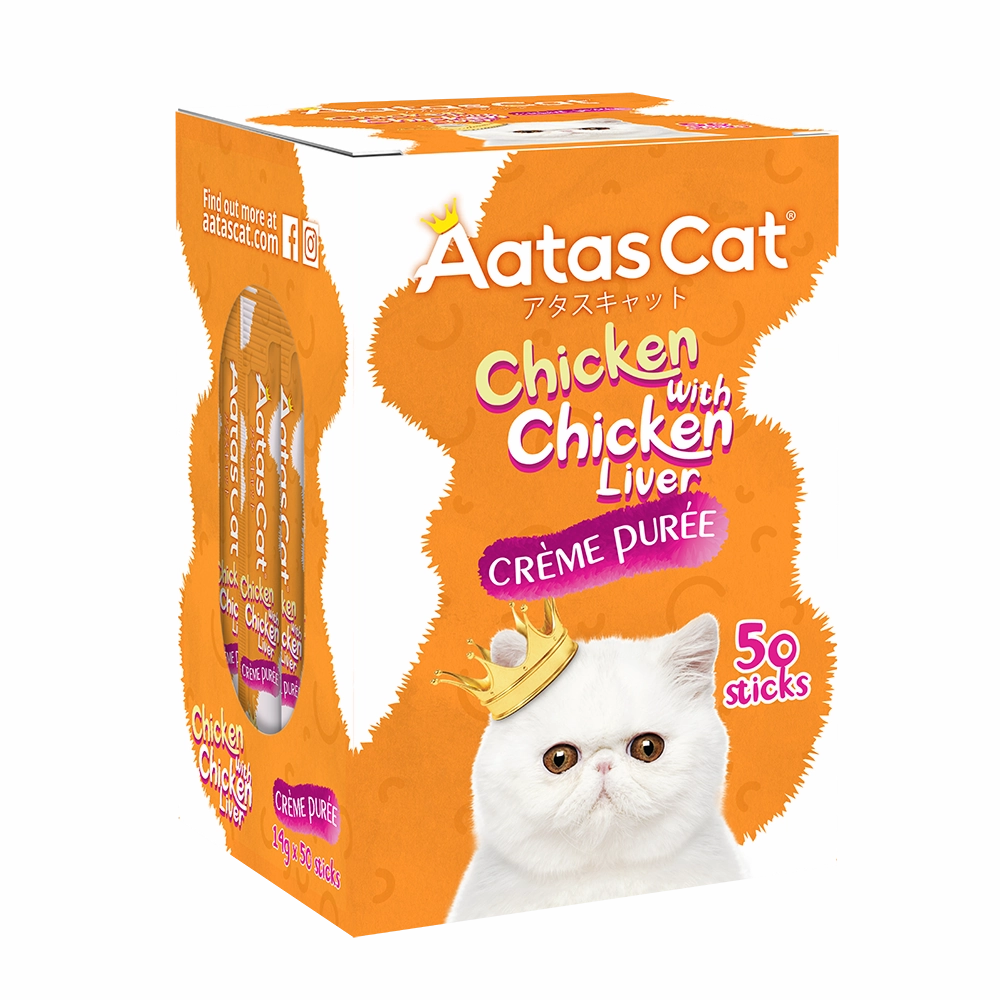 Aatas Cat Creme Puree Chicken with Chicken Liver 14g x 50sachets
