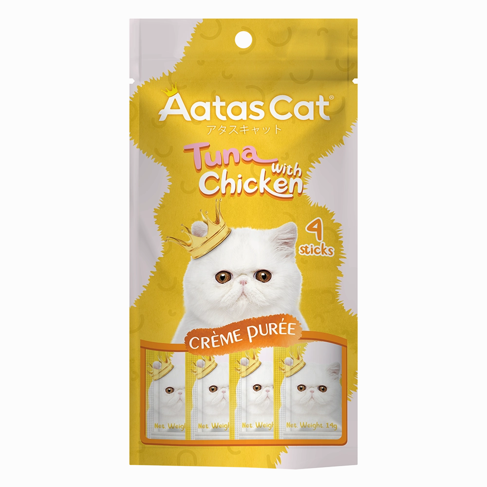 Aatas Cat Creme Puree Tuna with Chicken 14g x 4sachets