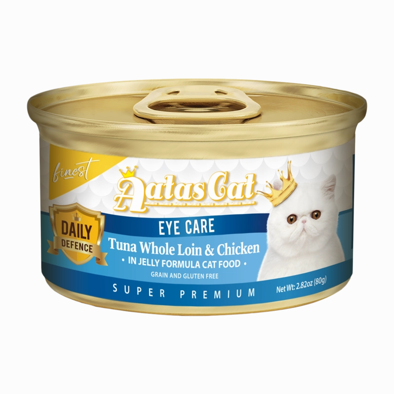 Aatas Cat Finest Daily Defence Eye Care - Tuna Whole Loin & Chicken in Jelly Formula 80g