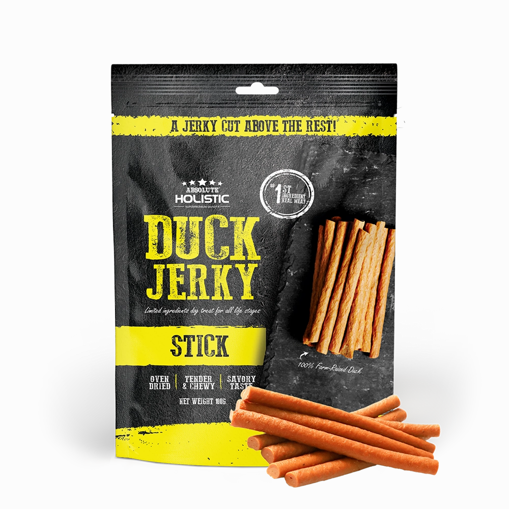 Absolute Holistic Dog Treats Duck Jerky Stick 100g