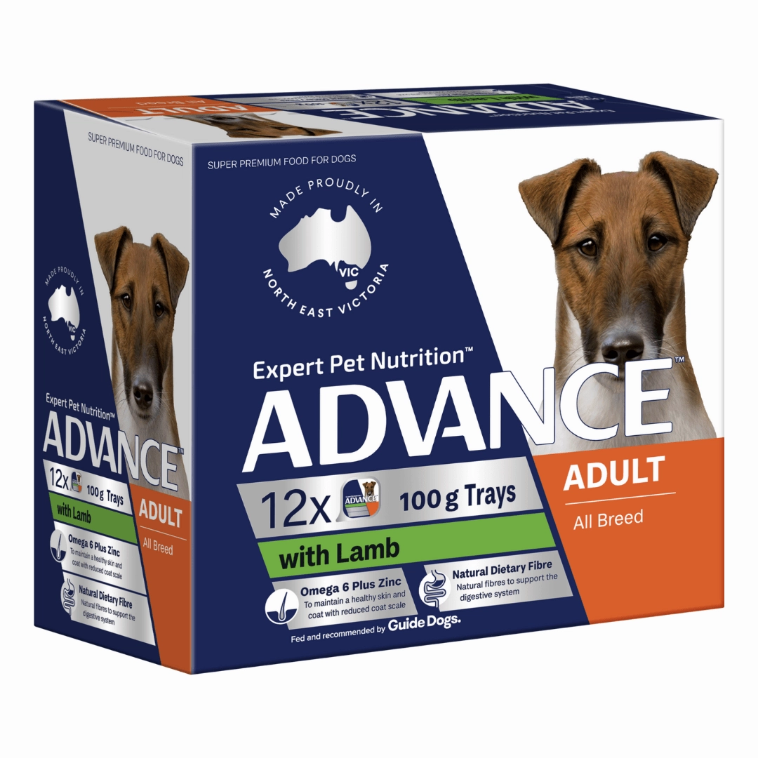 Advance Dog Food Tray Adult All Breed with Lamb 12x100g