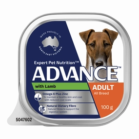 Advance Dog Food Tray Adult All Breed with Lamb 12x100g