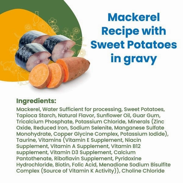 Almo Nature HQS Complete Mackerel with Sweet Potatoes in Gravy Canned Cat Food