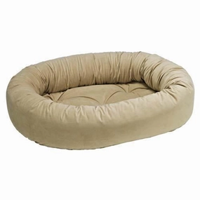 Almond Microvelvet Donut Dog Bed