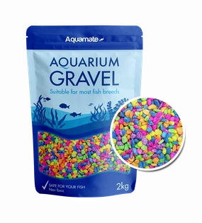 Aquamate - Coloured Gravel 2kg (Fluro Multi Colour)