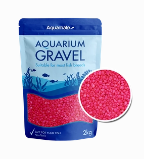 Aquamate - Coloured Gravel 2kg (Fluro Pink)