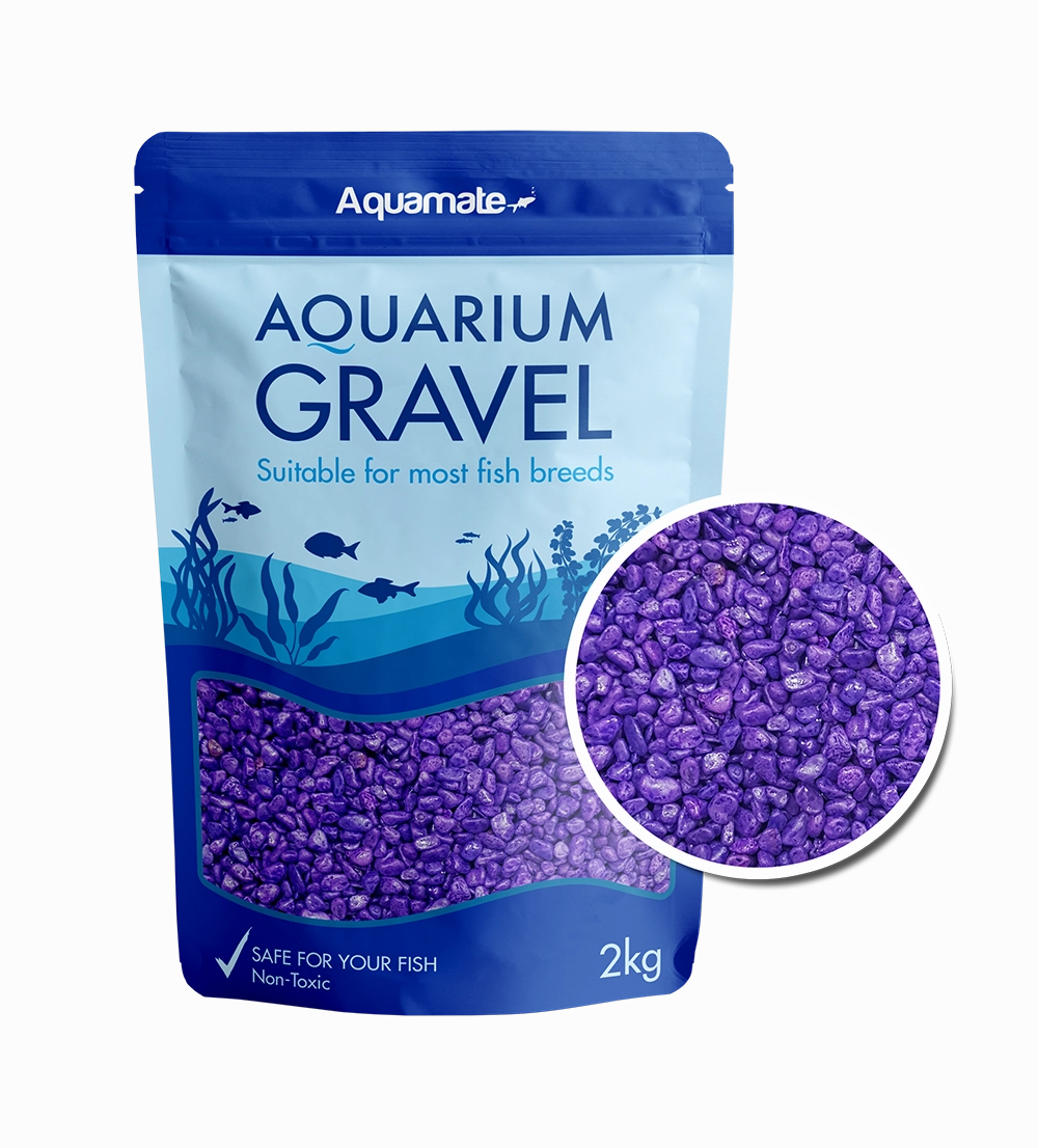 Aquamate - Coloured Gravel 2kg (Purple)