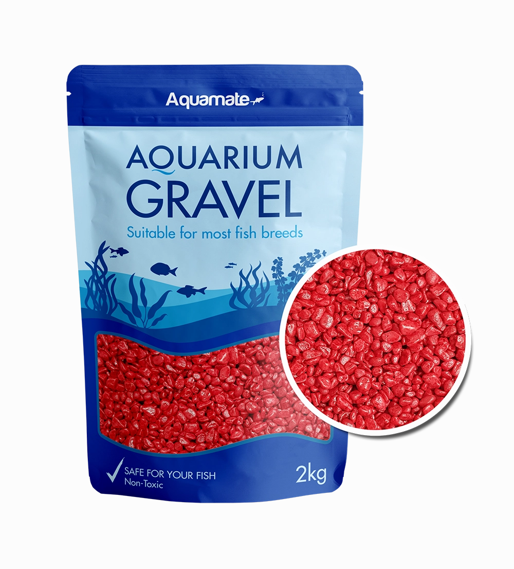 Aquamate - Coloured Gravel 2kg (Red)