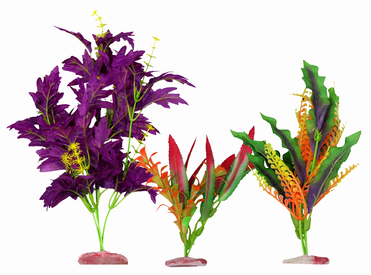 Aquamate - Large Silk Plants Bright (3pk)
