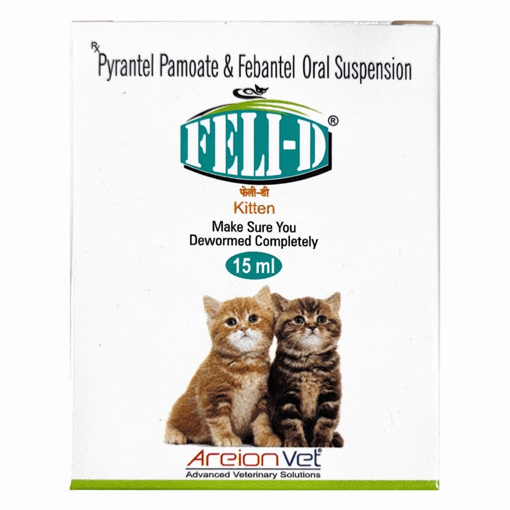 Areion Vet Feli D Kitten Deworming Suspension 15ml and Savavet Fiprofort Plus (Fipronil) Tick and Flea Control Spot On for Cats Combo