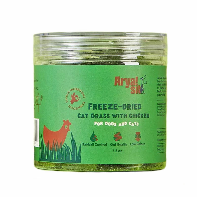 ARYA SIT Freeze-Dried Cat Grass with Chicken Treats for Cats & Dogs