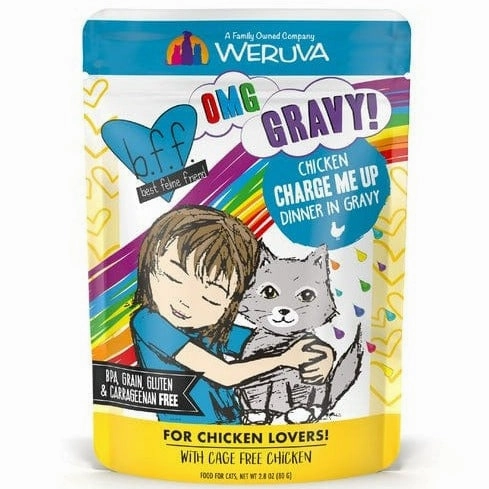 B.F.F. Charge Me Up Chicken Dinner in Gravy Pouch Cat Food; 12 Pack (SPECIAL ORDER ITEM)