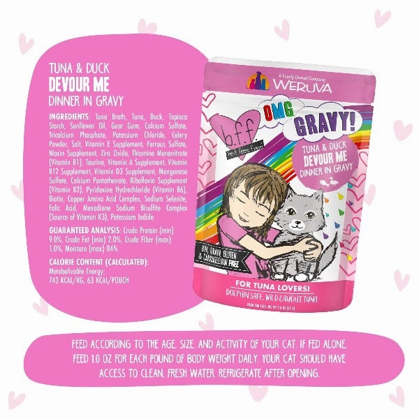 B.F.F. Devour Me Tuna & Duck Dinner in Gravy Pouch Cat Food