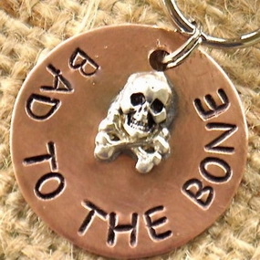 Bad To The Bone Round Dog ID Tag
