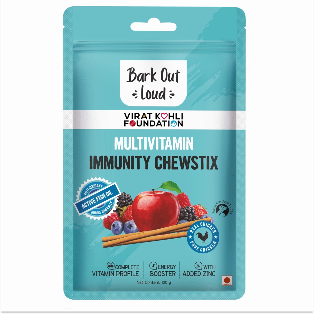 Bark Out Loud Glow and Shine Turmeric and Immunity Multi Vitamin Chew Stix for Dogs and Cats Combo