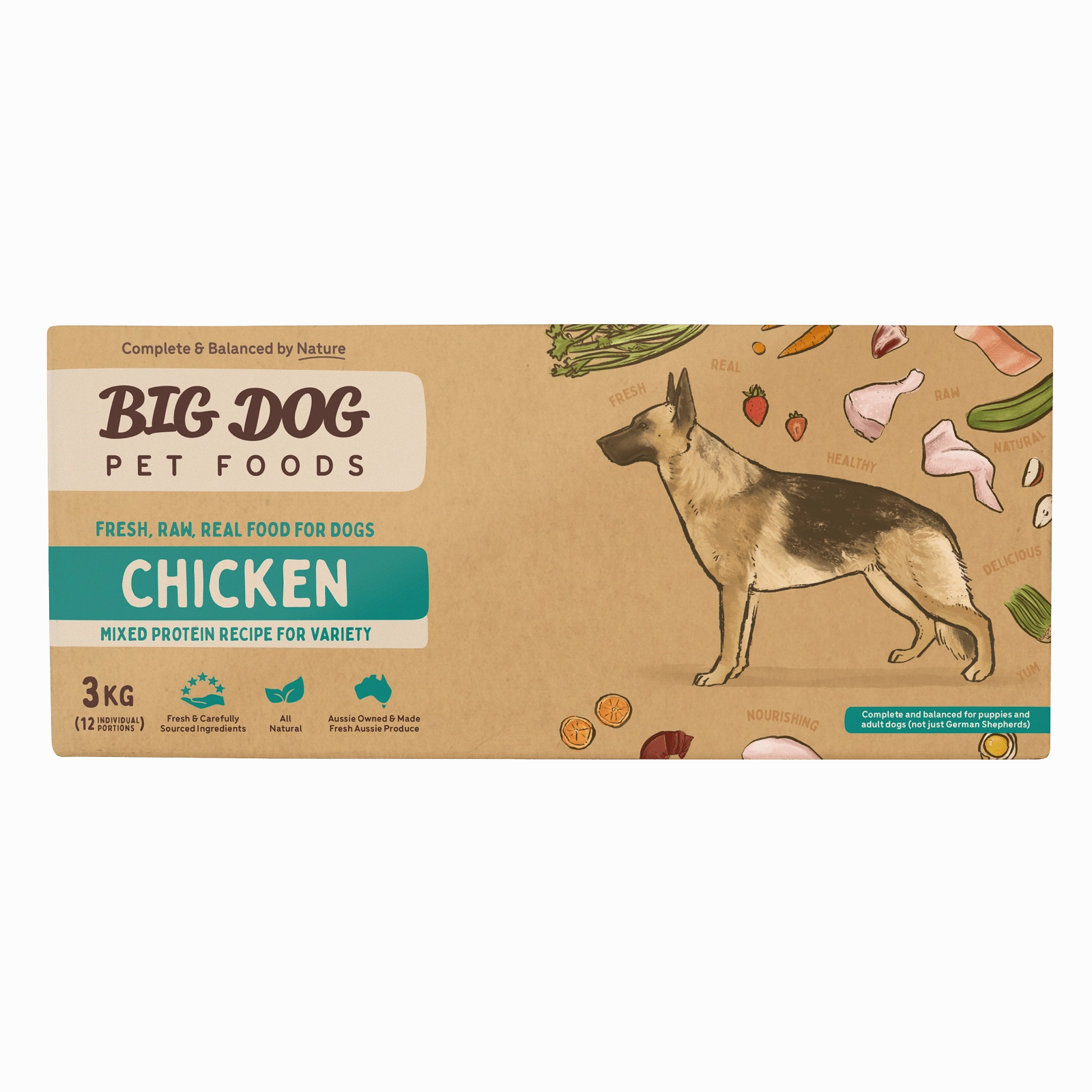 Big Dog Raw Dog Food Chicken 3kg 12pk