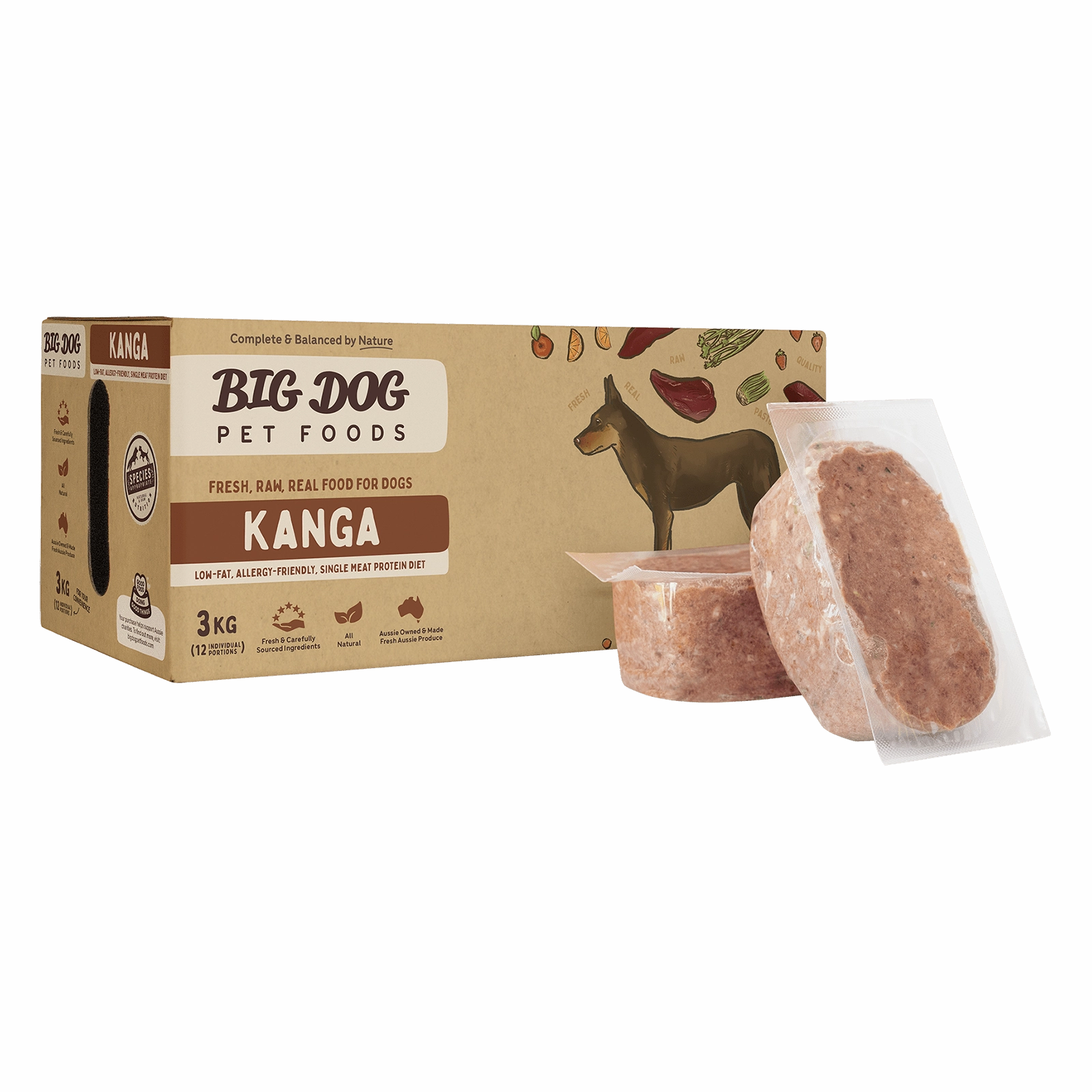 Big Dog Raw Dog Food Kangaroo 3kg 12pk