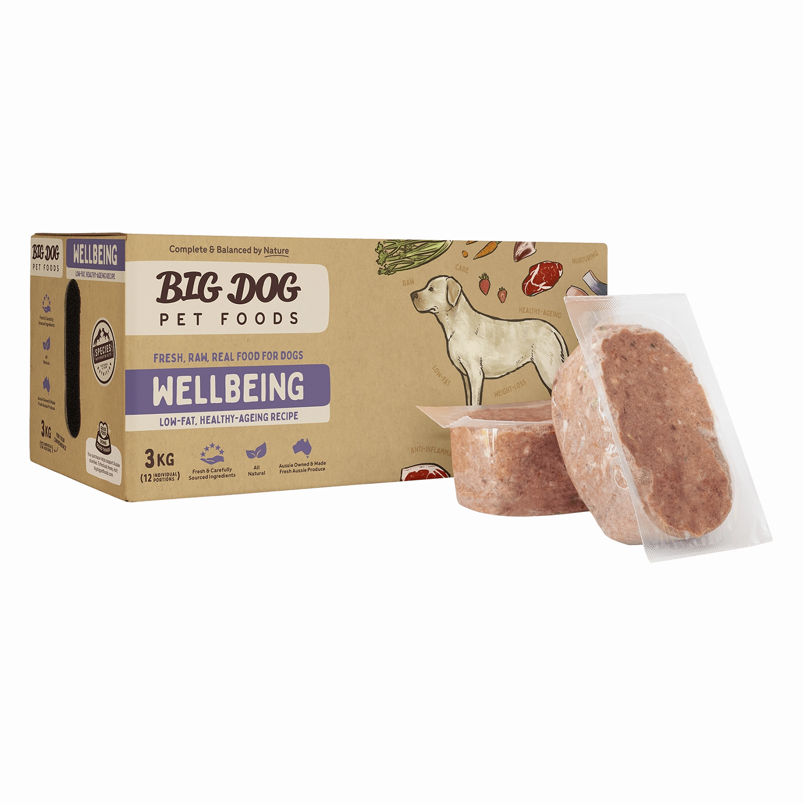 Big Dog Raw Dog Food Wellbeing 3kg 12pk