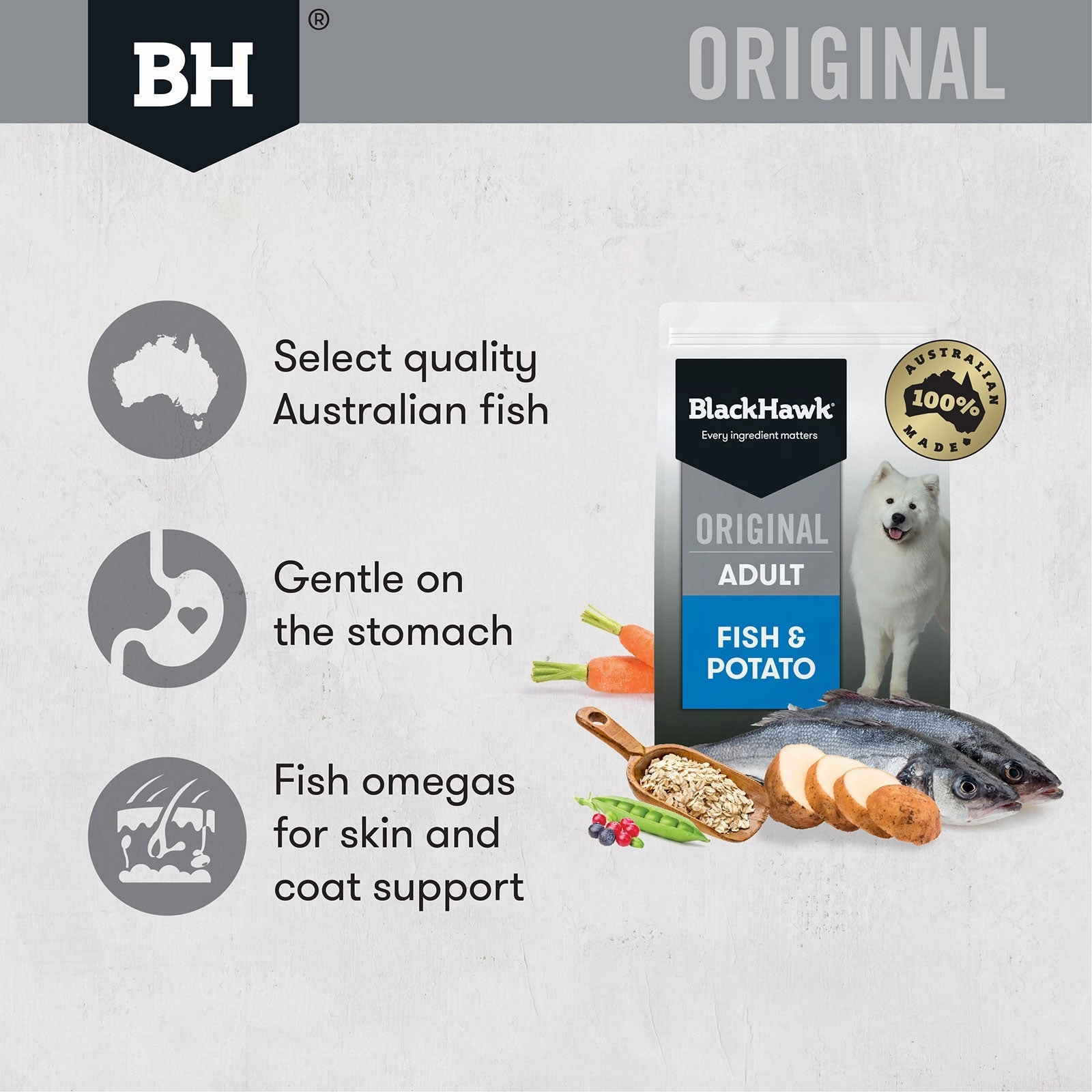 Black Hawk Dog Food Adult Fish & Potato