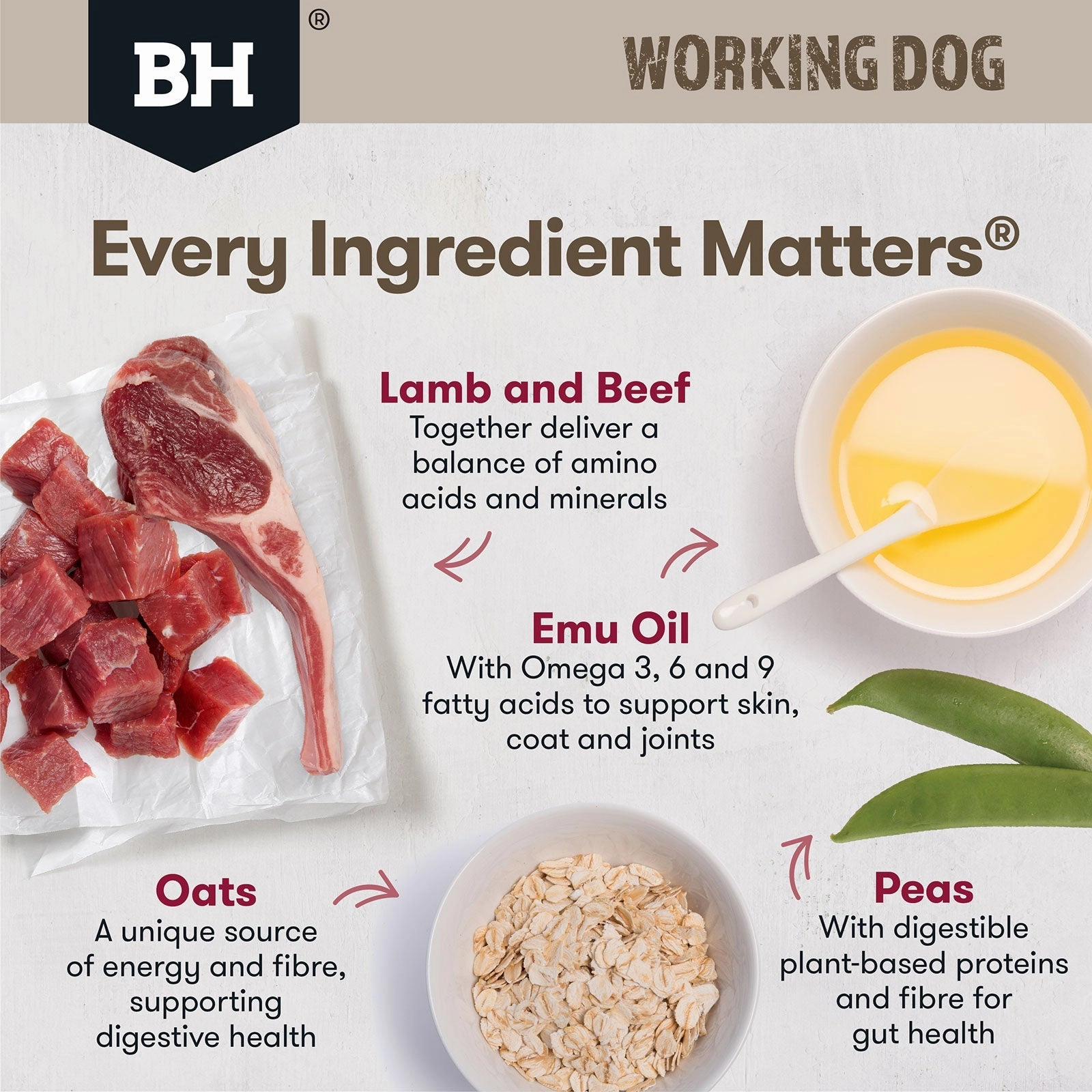 Black Hawk Dog Food Working Adult Lamb & Beef