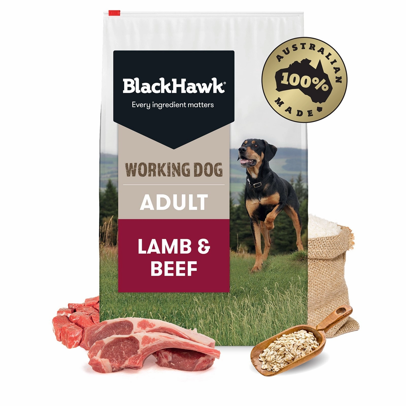 Black Hawk Dog Food Working Adult Lamb & Beef