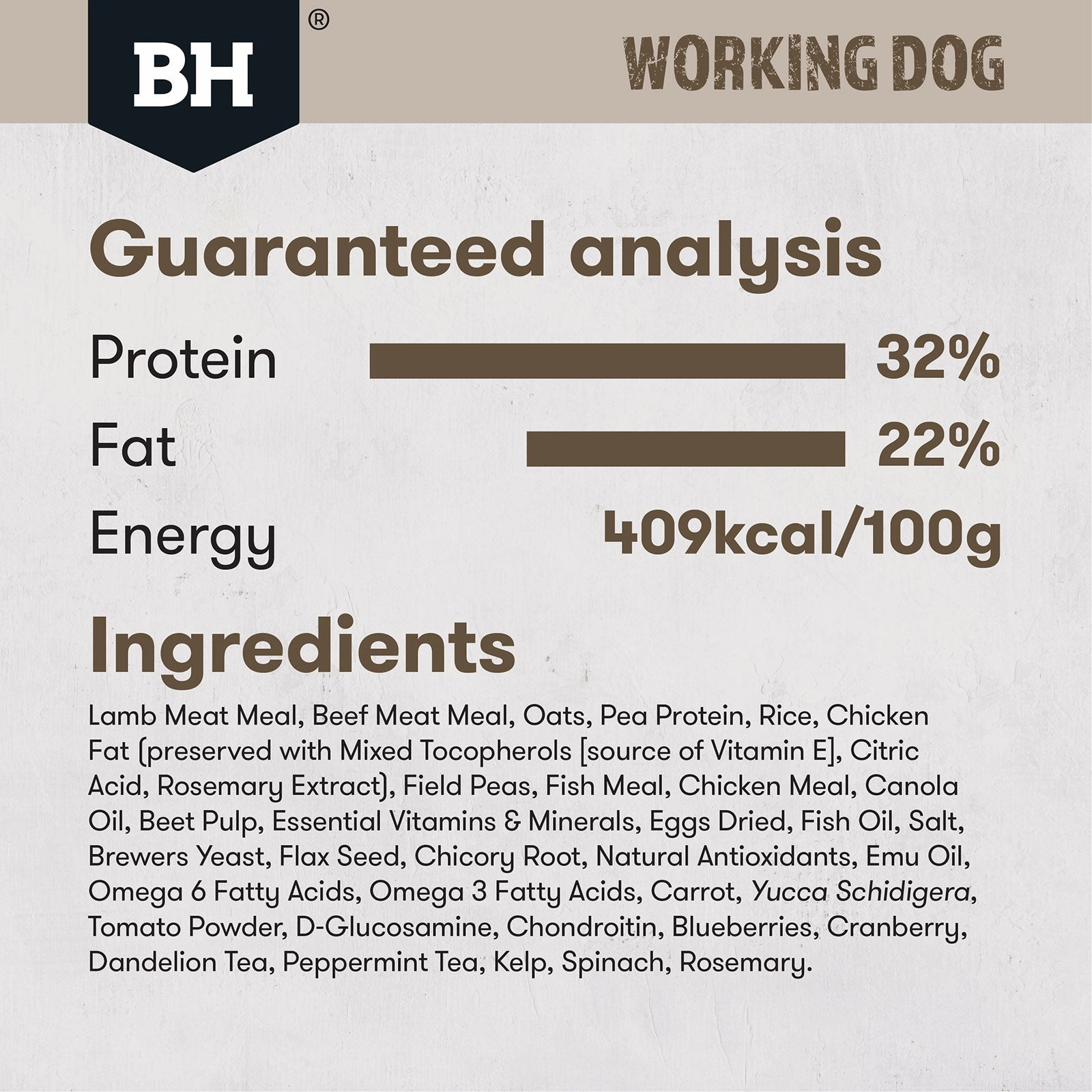 Black Hawk Dog Food Working Adult Lamb & Beef