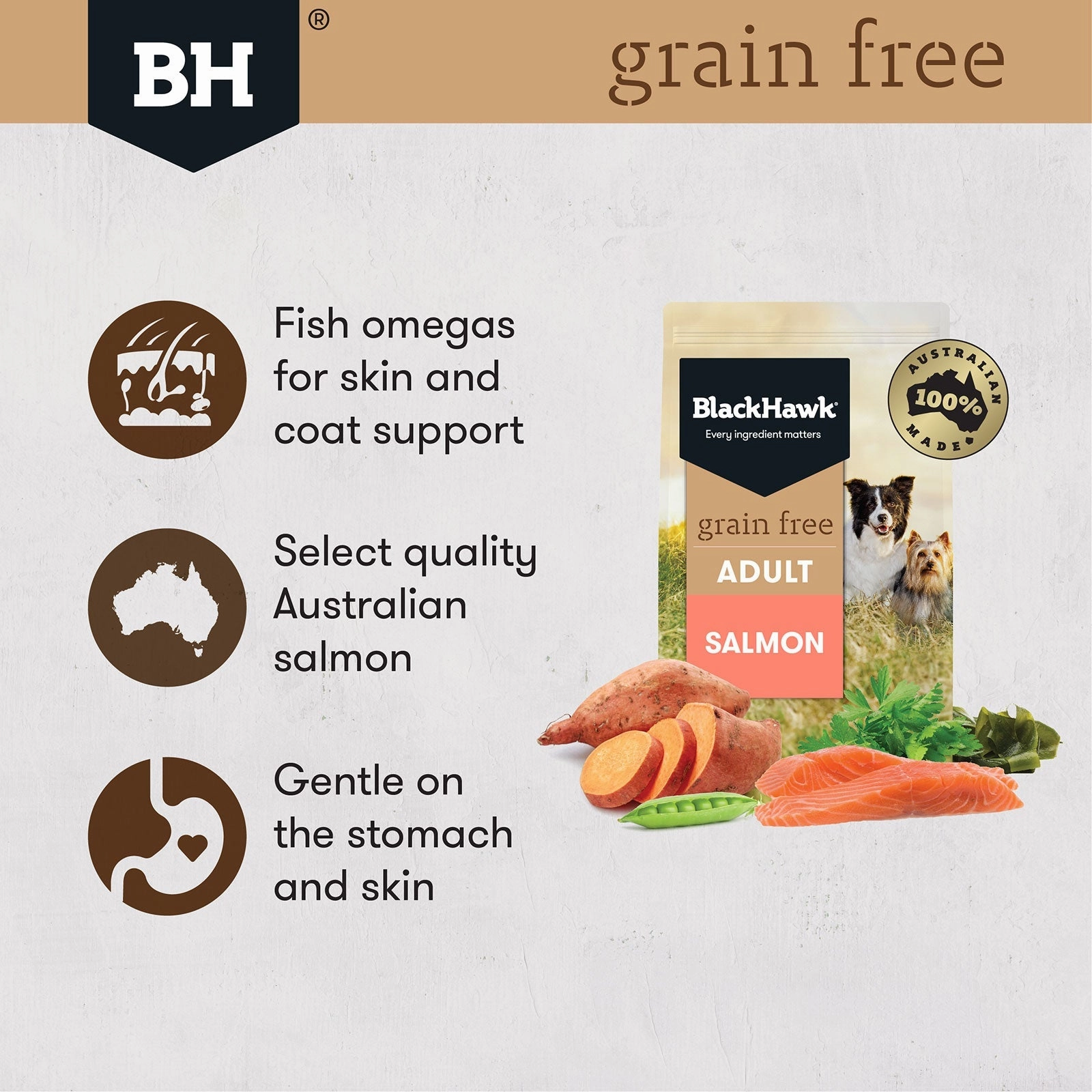 Black Hawk Grain Free Dog Food Adult Salmon