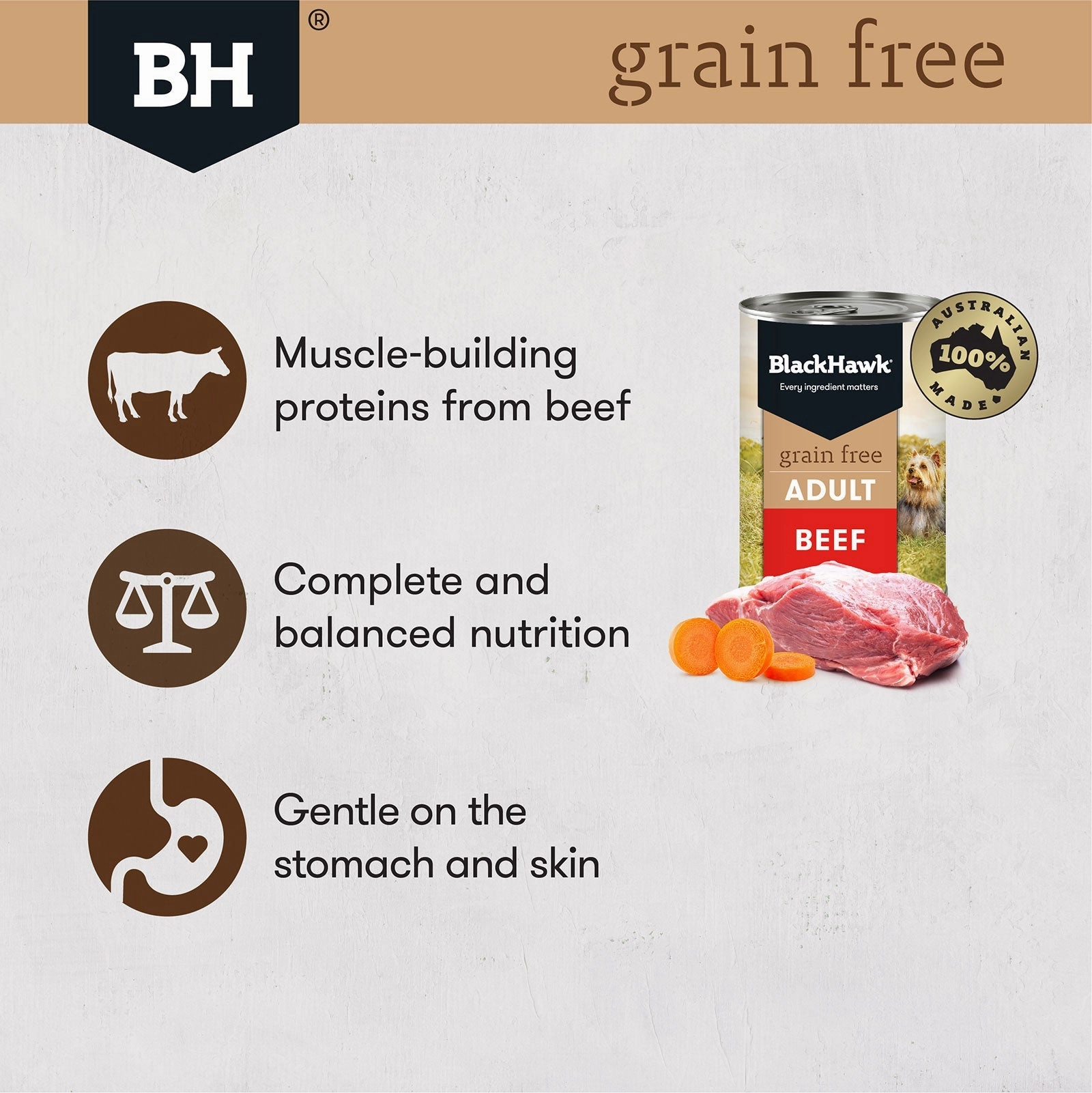Black Hawk Grain Free Dog Food Can Beef