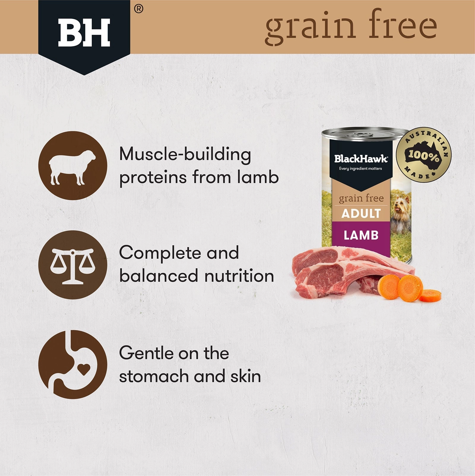 Black Hawk Grain Free Dog Food Can Lamb