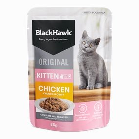 Black Hawk Original Cat Food Pouch Kitten Chicken in Gravy