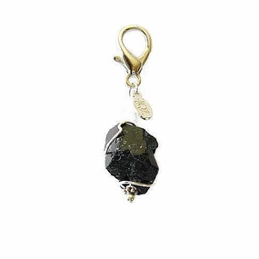 Black Tourmaline Healing Dog Collar Charm Nugget Pawmulet