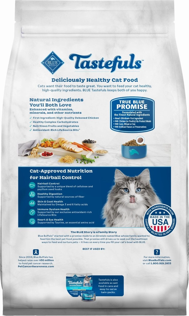 Blue Buffalo Tastefuls Hairball Control Chicken & Brown Rice Recipe Adult Dry Cat Food