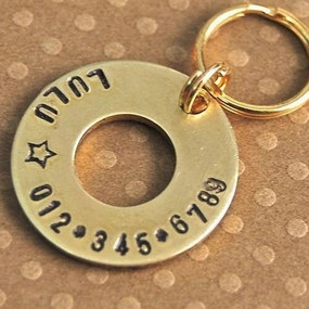 Brass Lifesaver Dog ID Tag