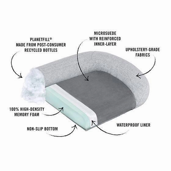 California Dreaming Memory Foam Dog Bed Fog Grey