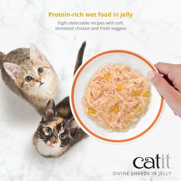 Catit Divine Shreds Chicken in Jelly Multipack