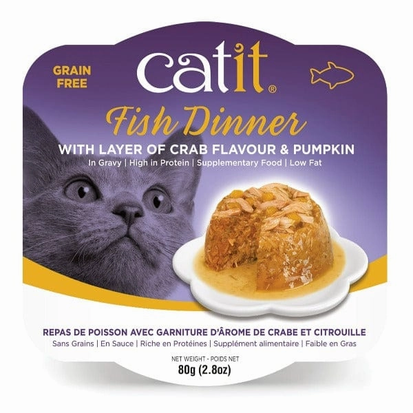 Catit Fish Dinner with Crab Flavour & Pumpkin Wet Cat Food