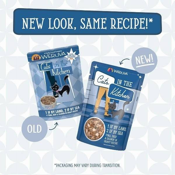 Cats in the Kitchen 1 if By Land, 2 if By Sea Pouch Cat Food