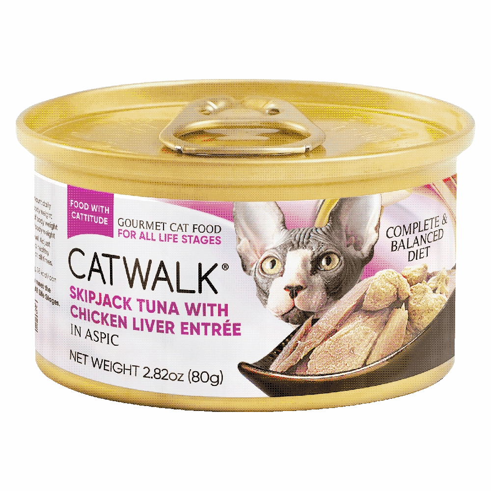 Catwalk Cat Skipjack Tuna with Chicken Liver Entree in Aspic 80g