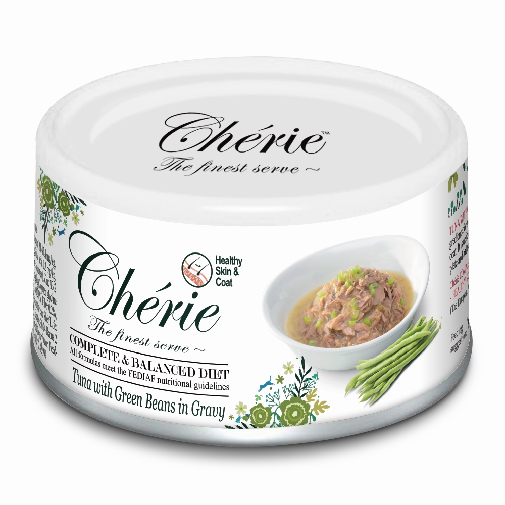 Cherie Cat Healthy Skin & Coat - Tuna with Green Beans in Gravy 80g