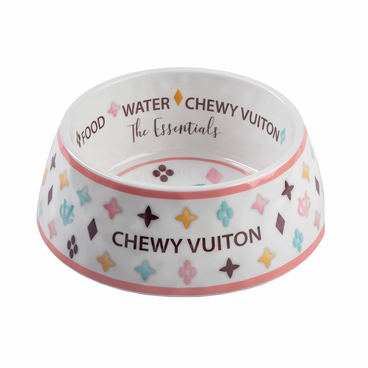 Chewy Vuiton White Dog Bowl Set Of Two