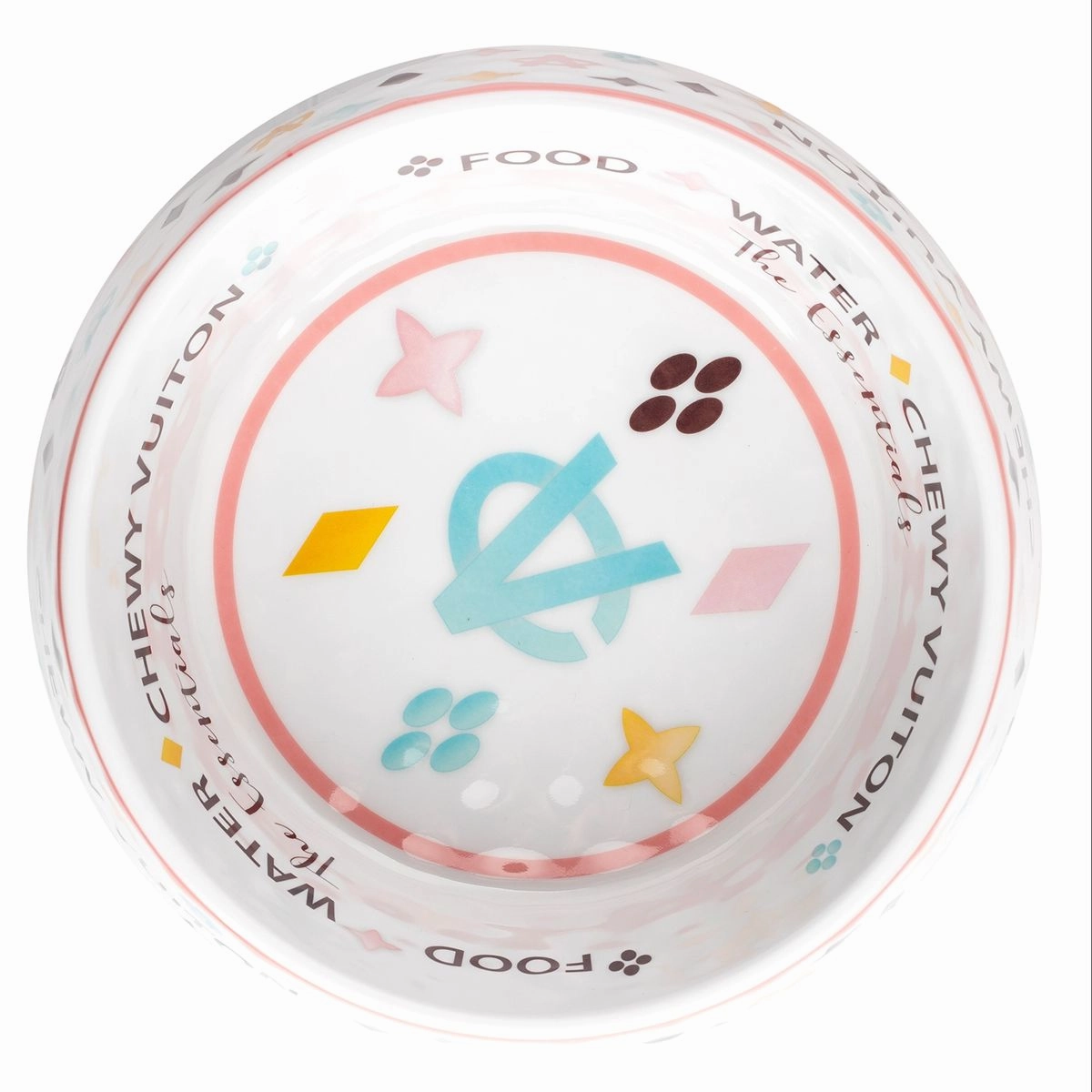 Chewy Vuiton White Dog Bowl Set Of Two