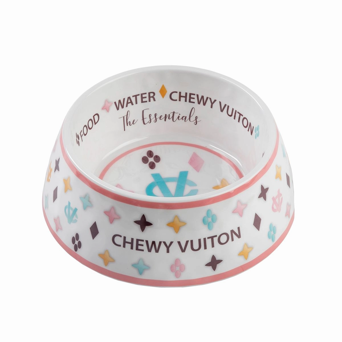 Chewy Vuiton White Dog Bowl Set Of Two
