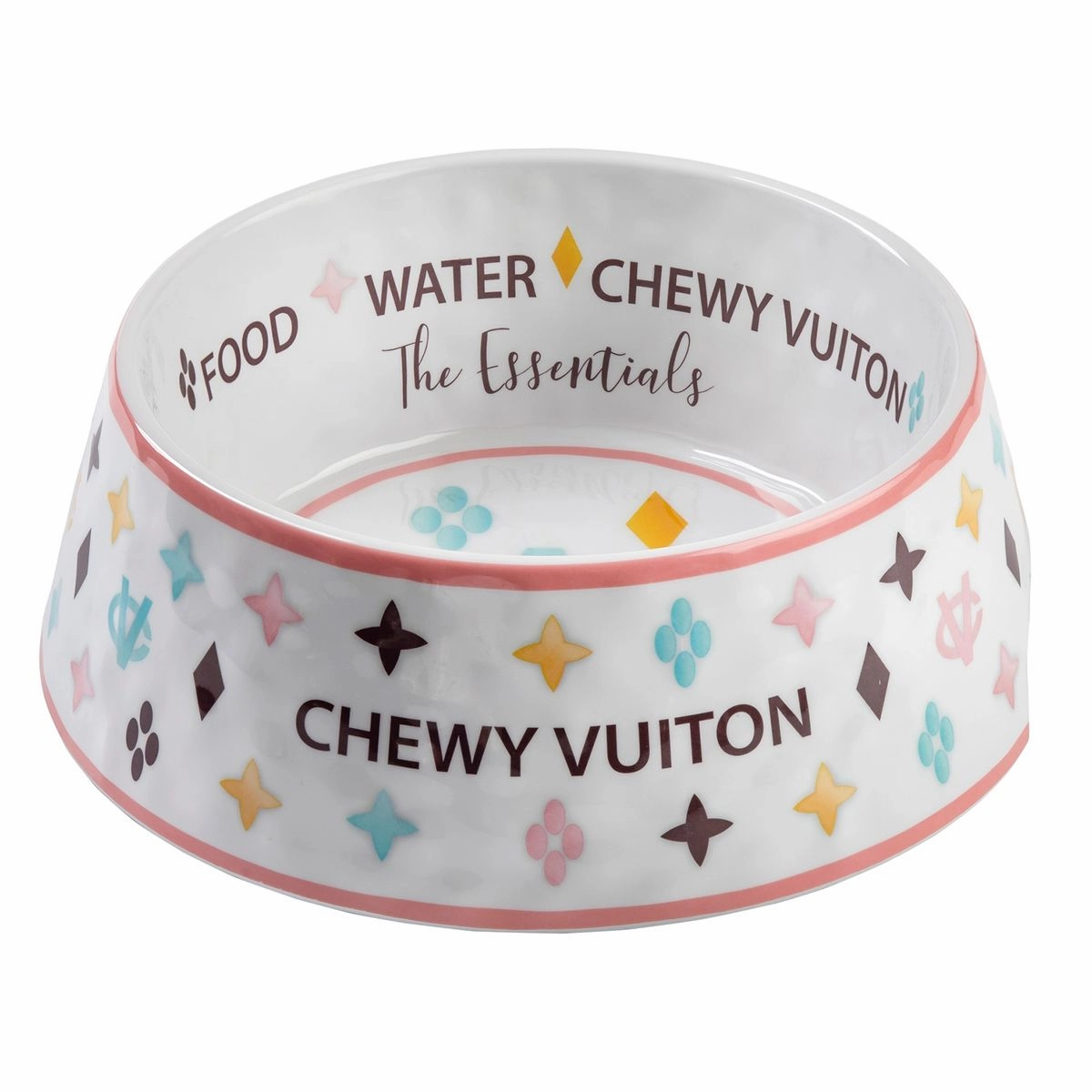 Chewy Vuiton White Dog Bowl Set Of Two
