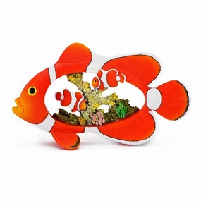 Clown Fish/Coral Diorama; 8.5in