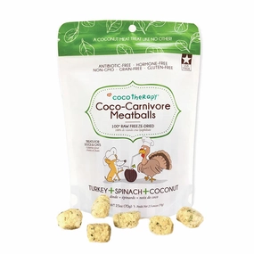 COCOTHERAPY Coco-Carnivore Turkey Meatballs Treats for Dogs & Cats