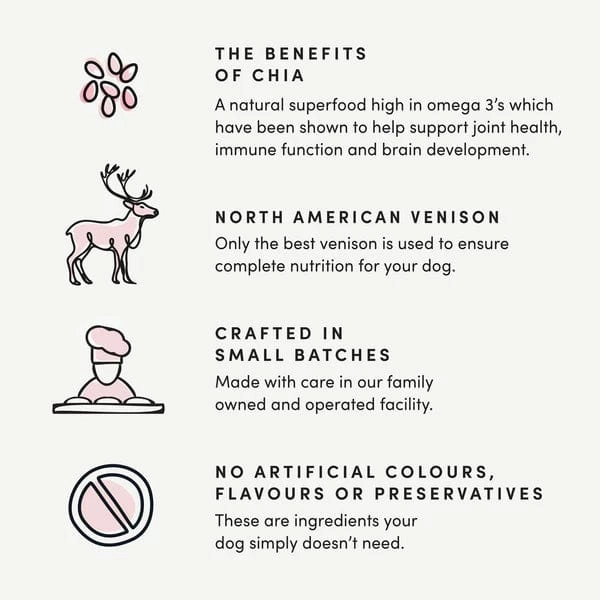 Crumps' naturals Venison Chia Jerky Dog Treats