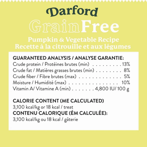 Darford Grain Free Pumpkin Recipe Oven-Baked Dog Treats