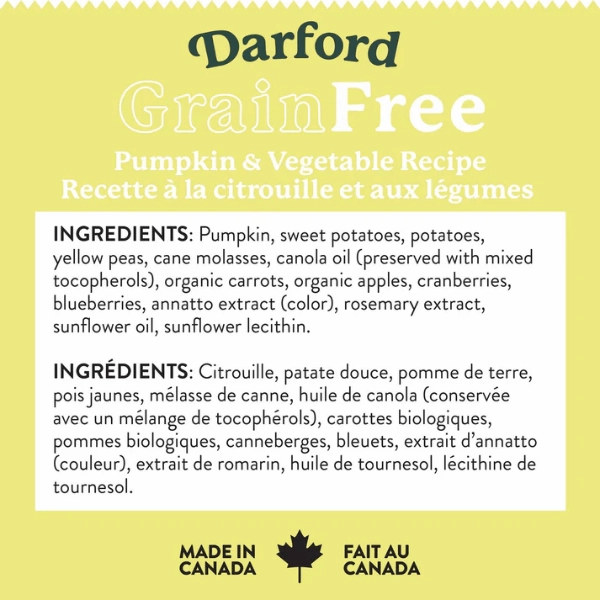 Darford Grain Free Pumpkin Recipe Oven-Baked Dog Treats